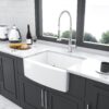 Sink 24" Apron Front Single Bowl With Arch Edge For Kitchen - White - Image 2