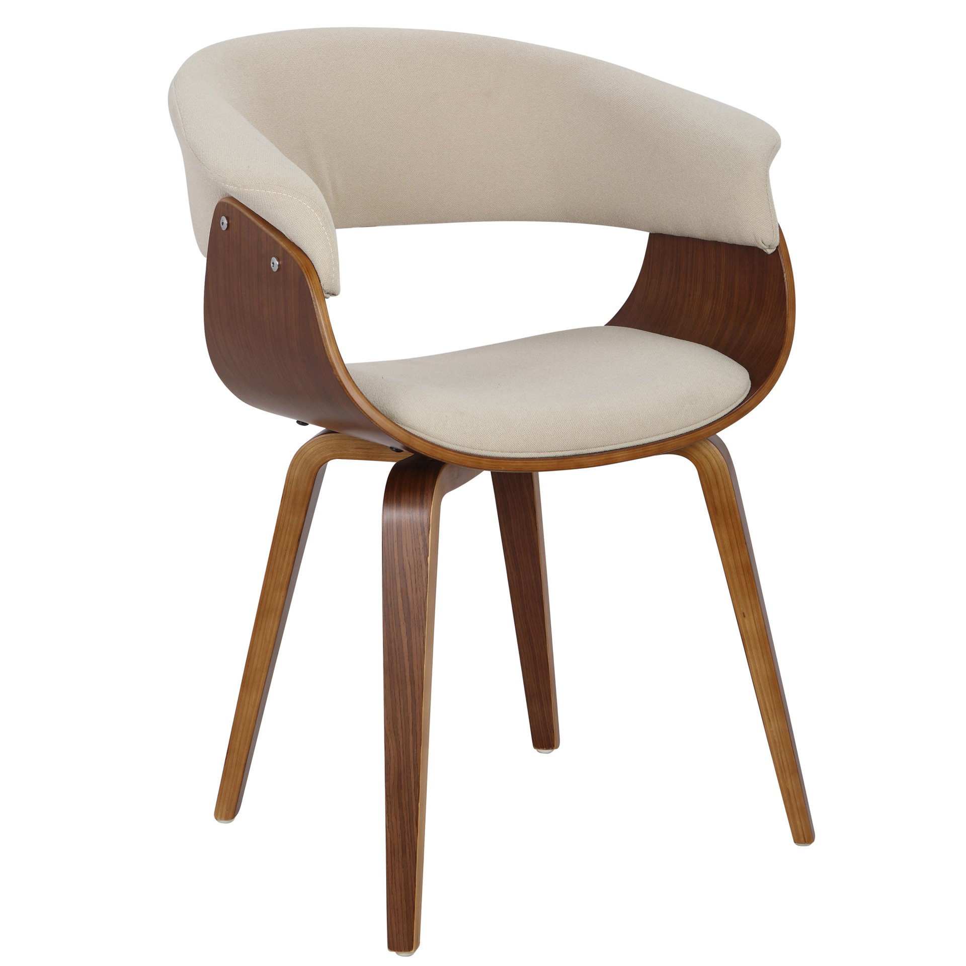 Vintage Mod - Mid-Century Modern Dining / Chair (Set of 2) - Walnut / Cream - Image 2