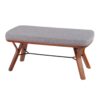Folia - Mid-Century Modern Bench - Walnut / Light Gray - Image 3