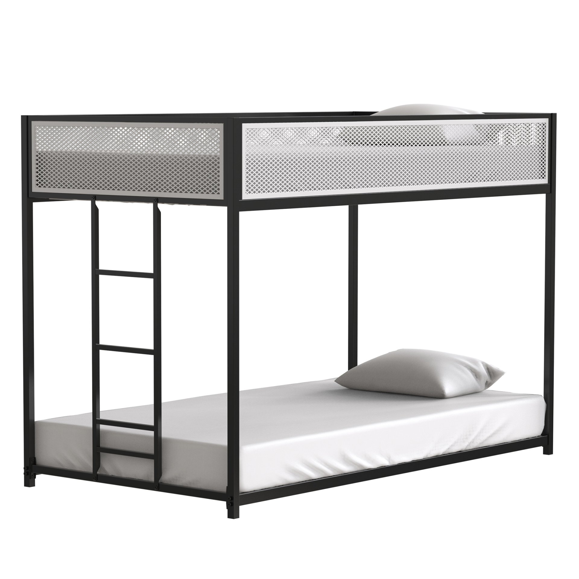 Adam - Twin Over Twin Bunk Guard Rail - Black With White Mesh - Image 9