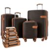 4 Piece Luggage Set Suitcase Set, Abs Hard Shell Lightweight Expandable Travel Luggage With 4 Packing Cubes, Tsa Lock, Spinner Wheels (16 / 20 / 24 / 28) - Coffee - Image 2
