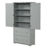 Wide Bathroom Storage Cabinet, Freestanding Storage Cabinet With Two Drawers And Adjustable Shelf, MDF Board With Painted Finish - Gray - Image 11