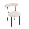 Dining Chair (Set of 2), Modern Dining Room Chairs, Black Metal Frame - White - Image 7