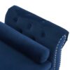 Velvet Multifunctional Storage Ottoman Bench With Pillow - Navy Blue - Image 7