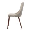 Mid Century Modern Fabric Armless Dining Chairs Set - Wheat / Dark Walnut - Image 7