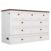 Full Solid Pine Murphy Bed Chest With Charging Station And Large Storage Drawer For Home Office Or Small Room - White / Walnut - Image 10