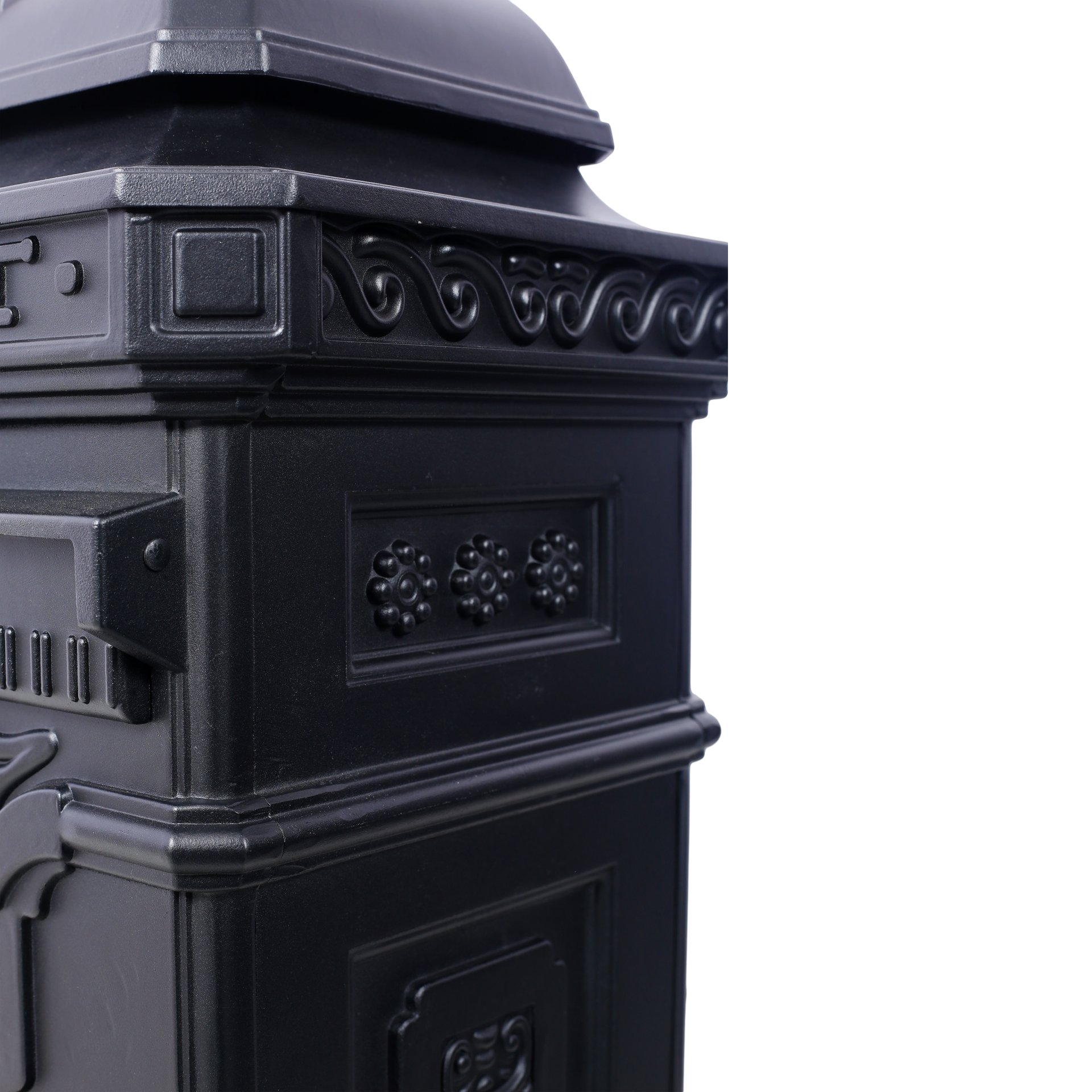 Mailboxs Residential Large Capacity Letter Box Aluminum Outdoor Rainproof Postbox Statue - Black - Image 9