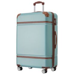 Hardshell Luggage With Tsa Lock, 28" Expandable Lightweight Suitcase With Spinner Wheels, Single Vintage Luggage - Green