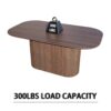 Modern Dining Table With Vertical Striped Legs And Elegant Table Top For 4 - 8 People - Brown - Image 14