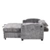 Pull Out Sofa Bed Modern Chenille Convertible Loveseat Sofa With Adjsutable Backrest, 2 Pillows, Cup Holders, USB Ports For Living Room, Apartment - Gray - Image 22