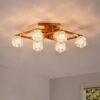 6 Light Crystal Ceiling Light For Dining Room, Modern Ceiling Lamp With Light Fixture For Entryway, Lobby, Kitchen, Bedroom, Living Room, Conference Room, (6*G9 Bulbs Included) - Gold - Image 6