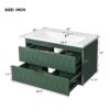 Wall Mounted Bathroom Vanity With Resin Sink, Floating Bathroom Storage Cabinet With 2 Drawers, Bathroom Cabinet - Green - Image 8