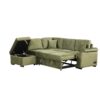 Sleeper Sofa Bed, 2 In 1 Pull Out Sofa Bed L Shape Couch With Storage Ottoman For Living Room, Bedroom Couch And Small Apartment - Green - Image 8