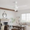 Ceiling Fan Without Light, 3 Abs Blades Farmhouse Ceiling Fan With Remote Control 6-Speed Reversible Dc Motor For Living Room, Bedroom, Kitchen - White - Image 2