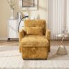 Multifunctional Lazy Sofa Recliner With Storage And Phone Bracket In Chenille For Living Room - Mustard Yellow - Image 11