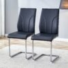 Modern High Back Dining Chair Set With Sturdy Legs For Kitchen Dining Room And Living Room - Black - Image 2