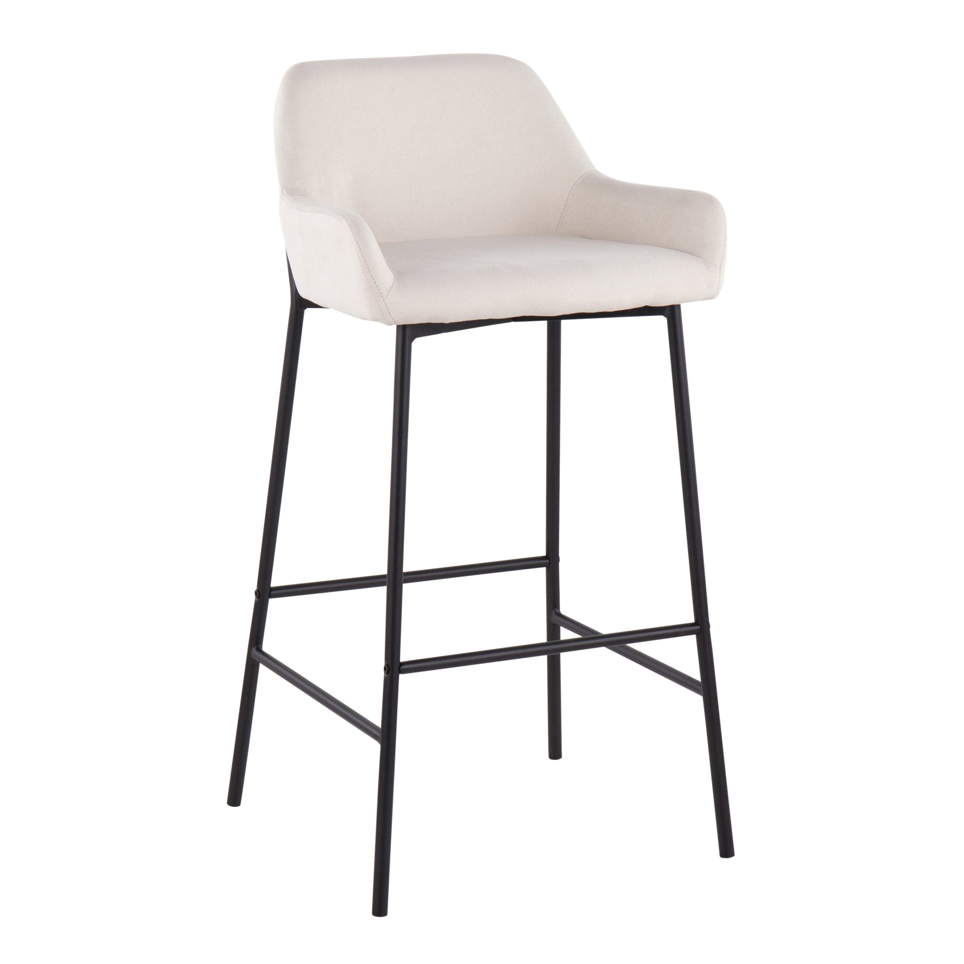 Daniella - Industrial Fixed Height Bar Stool (Set of 2) - Black / Cream - Image 2