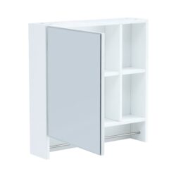 Bathroom Mirror Cabinet Wall Mounted, Medicine Cabinet, Over The Toilet Storage Cabinet With Shelves And Towel Rack - White