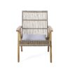Acacia Wood Cape Woven Wicker Large Lounge Chair With Pillow For Patio, Deck, Yard, Lawn And Garden Seating Wicker (Set of 2) - Teak - Image 12