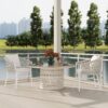 Maiden - Barrel Back Aluminum & Rope Outdoor Patio Dining Chair, Axroma Olefin (Set of 2) - Wheat Beige - Image 8