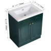 Contemporary Freestanding Bathroom Vanity With White Resin Sink & Soft Close Cabinet Doors - Dark Green - Image 5