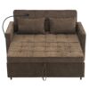 Loveseat Sofa Pull Out Sofa Bed Sleeper Sofa With A Reversible Backrest Cushion, Side Pockets, 2 USB Ports And A Phone Holder For Living Room - Brown - Image 15
