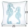Seahorses Pillow Cover With Matching Back - Light Blue - Image 3