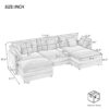 Modern Sofa Modular Sofa Couch Upholstered, L - Shape Sectional Sofa With Side Storage Pockets For Living Room - Brown - Image 2