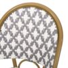 Outdoor Rattan And Aluminum French Bistro Chairs Set Bamboo - White / Gray - Image 12