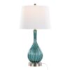 Jenny - Contemporary Table Lamp (Set of 2) - Clear Sapphire Blue Crackle / Nickel / White - Image 3