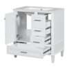 Bathroom Vanity, Modern Bathroom Cabinet With Sink Combo Set, Bathroom Storage Cabinet With A Soft Closing Door And 3 Drawers, Solid Wood Frame - White - Image 5