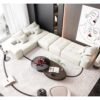 Modern Oversized Modular Sectional Sofa, Sparkling Chenille Fabric Soft Cushion Sofa With 6 Pillows, 6 Pieces Diy Combination Tufted Sofa, No Assembly Required - Beige - Image 12