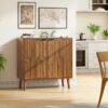 Farmhouse Style Sideboard Buffet Cabinet With Storage Bar Cabinet - Walnut - Image 2
