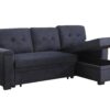 Lucca II - Woven Fabric Reversible Sleeper Sectional Sofa With Storage Chaise and Pocket Coil Seating - Dark Gray - Image 2