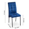 5 Piece Dining Set Including Velvet High Back Nordic Dining Chair & Creative Design Dining Table - Blue - Image 7