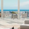 Maiden - Barrel Back Aluminum & Rope Outdoor Patio Dining Chair, Axroma Olefin (Set of 2) - Wheat Beige - Image 7