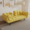 Sofa Soft Two Armrests Throw Pillow Pillow Comfortable Fit Apartment Bedroom Small Space - Yellow - Image 4