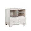 Home Office Printer Stand With Two File Cabinets And Open Shelving - White Oak - Image 4