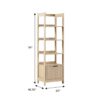 Transitional Narrow Bookshelf With Drawer On Bottom - Oak - Image 12