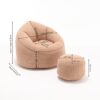 Bedding Bean Bag Sofa Chair High Pressure Foam Bean Bag Chair Adult Material With Padded Foam Padding Compressed Bean Bag With Footrest - Tan - Image 3