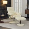 Recliner Chair With Ottoman 360° Swivel Massage Lounge Chair With 5 Point Vibration & Heated Seat 140° Adjustable Recliner - Beige - Image 10