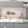 Full Over Full Bunk Bed With 2 Drawers And Multi-Layer Cabinet - Gray - Image 17
