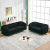 Oversized Sofa, 3 And 2 Seater Deep Tufted Couch - Black - Image 5