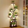 Plant Stand Indoor With Grow Light, 8 Tiered Tall Indoor Plant Shelves For Multiple Plants - Walnut / Black - Image 6