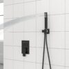 Dual Shower Head System With 12" Wall Mounted Square Design And Rough In Valve - Matte Black - Image 4