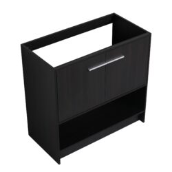 Modern Freestanding Bathroom Vanity With 2 Doors (Excluding Sink) - Black Oak
