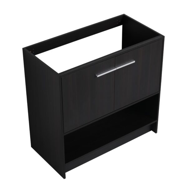 Modern Freestanding Bathroom Vanity With 2 Doors (Excluding Sink) - Black Oak