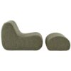 Curved Lounge Chair With Ottoman And High Resilience Foam - Green - Image 6