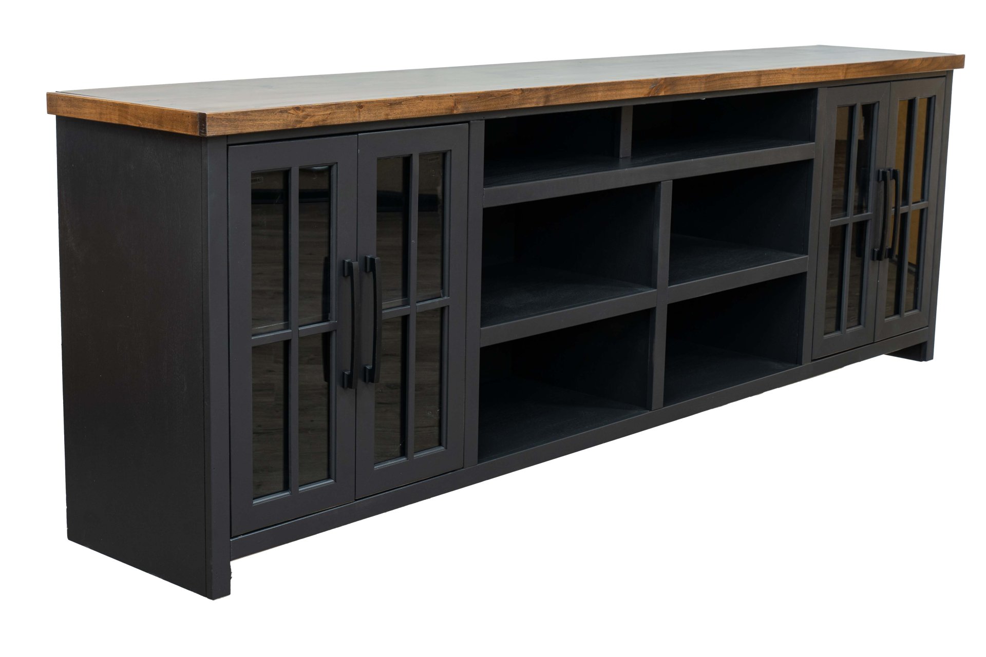 Essex - TV Stand Console For TVs Up To 100" - Black, Whiskey - Image 8