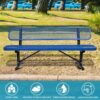 Outdoor Steel Bench With Backrest - Blue - Image 7